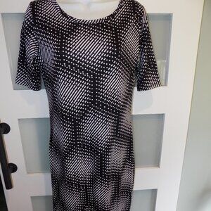 LuLaRoe Julia Pencil Dress Black/White Print Size S Women's